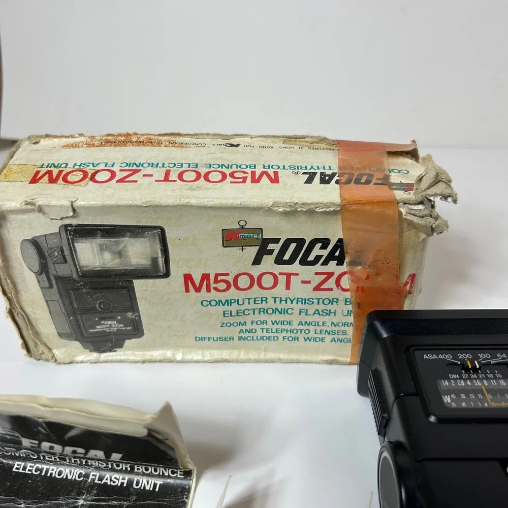 Focal M500T-Zoom Computer Thyristor Bounce Flash Unit Kmart Vintage Tested